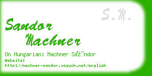 sandor machner business card